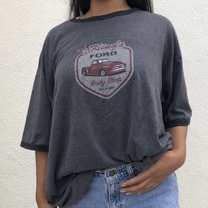 ford auto shop dad ringer tee